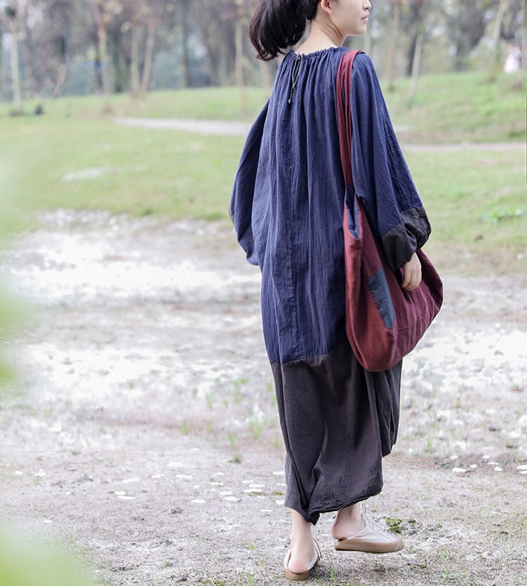 Vintage Patchwork Cotton Linen Dresses