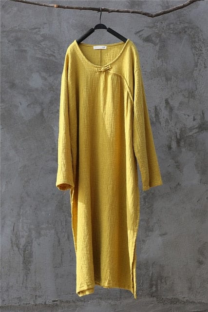 Oversized Cotton Linen Tunic Dress