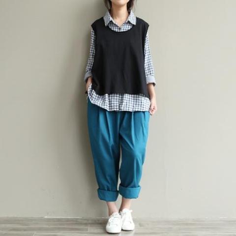 Casual Literary Roll-up Trousers