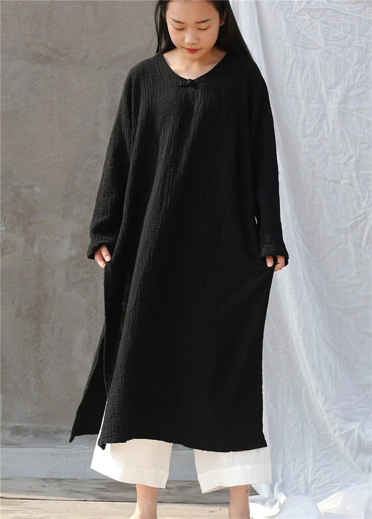 Oversized Cotton Linen Tunic Dress