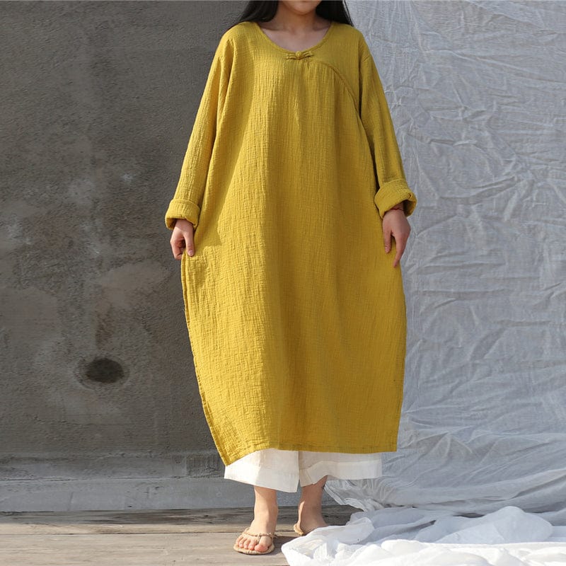 Oversized Cotton Linen Tunic Dress