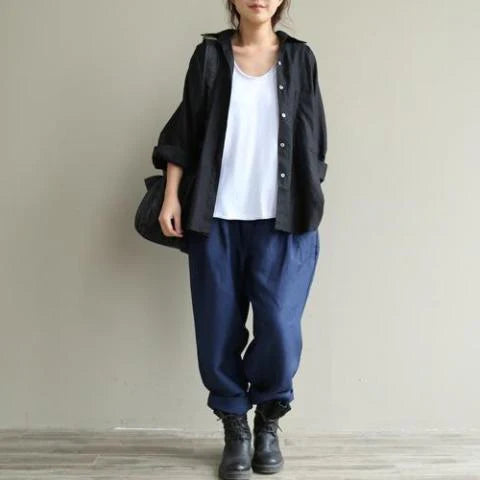 Casual Literary Roll-up Trousers