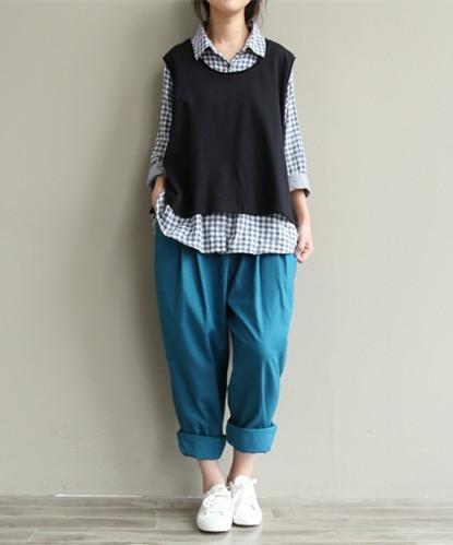 Casual Literary Roll-up Trousers