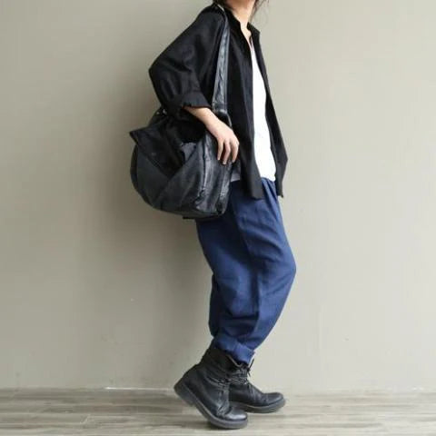 Casual Literary Roll-up Trousers