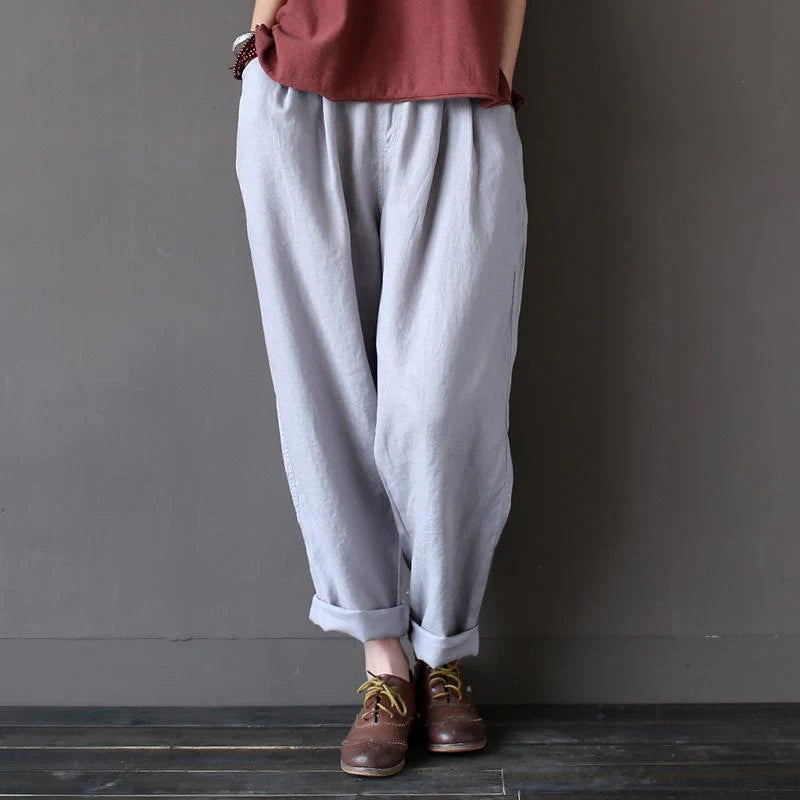 Casual Literary Roll-up Trousers