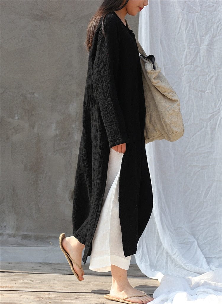 Oversized Cotton Linen Tunic Dress