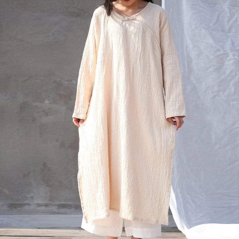 Oversized Cotton Linen Tunic Dress