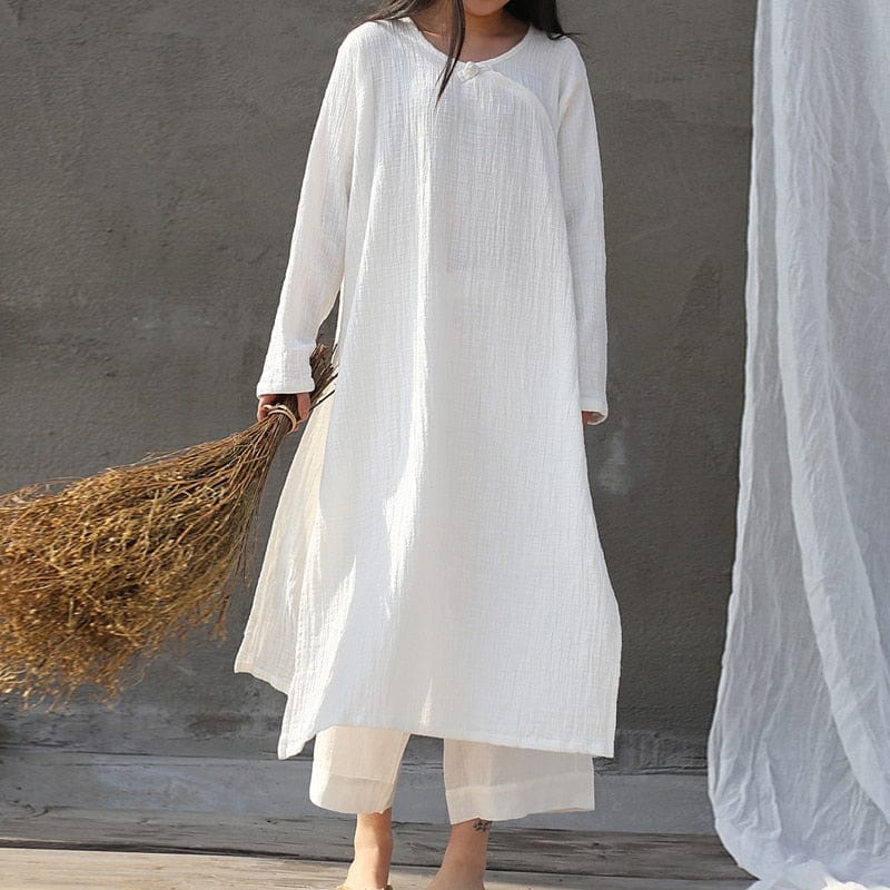 Oversized Cotton Linen Tunic Dress