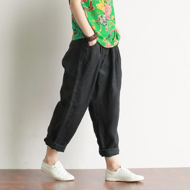 Casual Literary Roll-up Trousers
