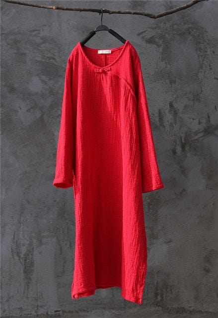 Oversized Cotton Linen Tunic Dress