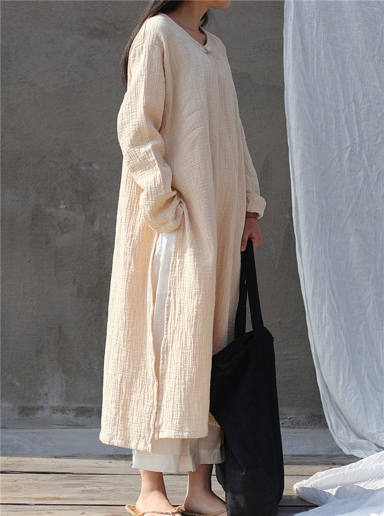 Oversized Cotton Linen Tunic Dress