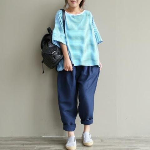 Casual Literary Roll-up Trousers