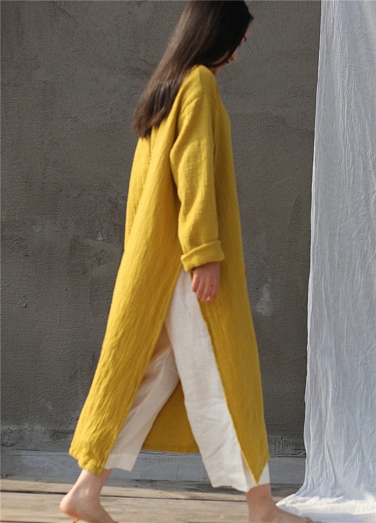Oversized Cotton Linen Tunic Dress