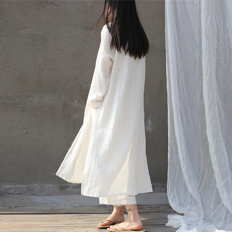 Oversized Cotton Linen Tunic Dress