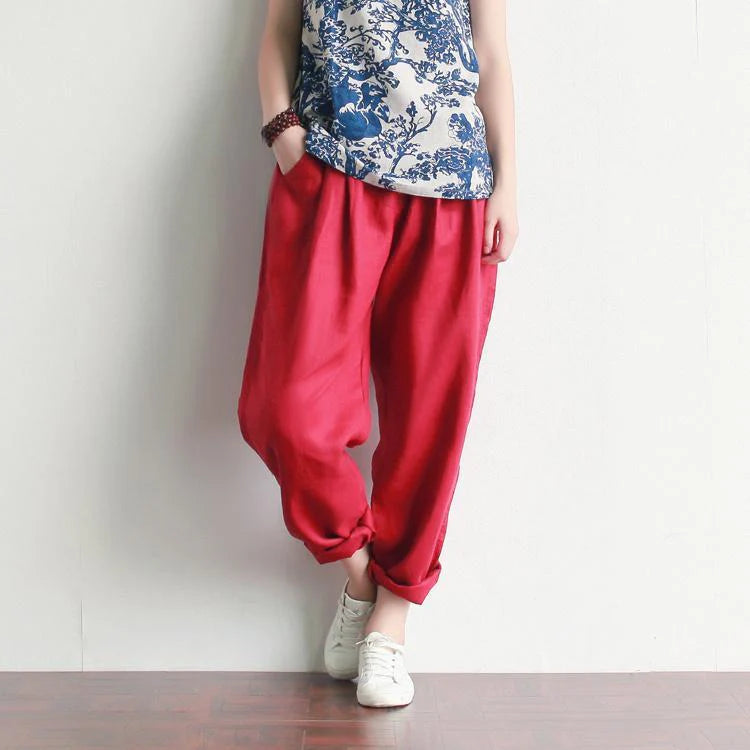Casual Literary Roll-up Trousers