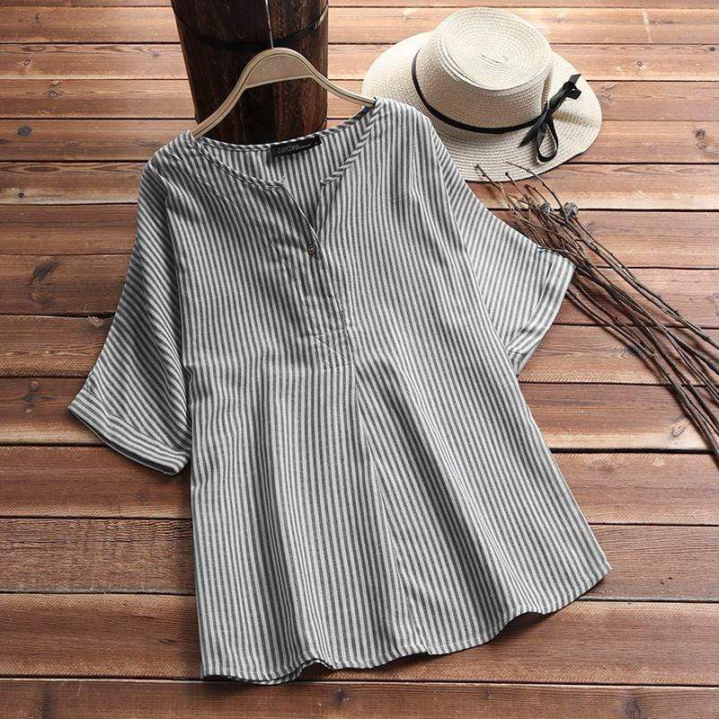 Oversized Plus Size Striped T-Shirt
