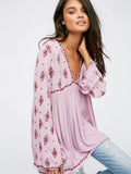 Elegant Diamond Print Blouse for Women