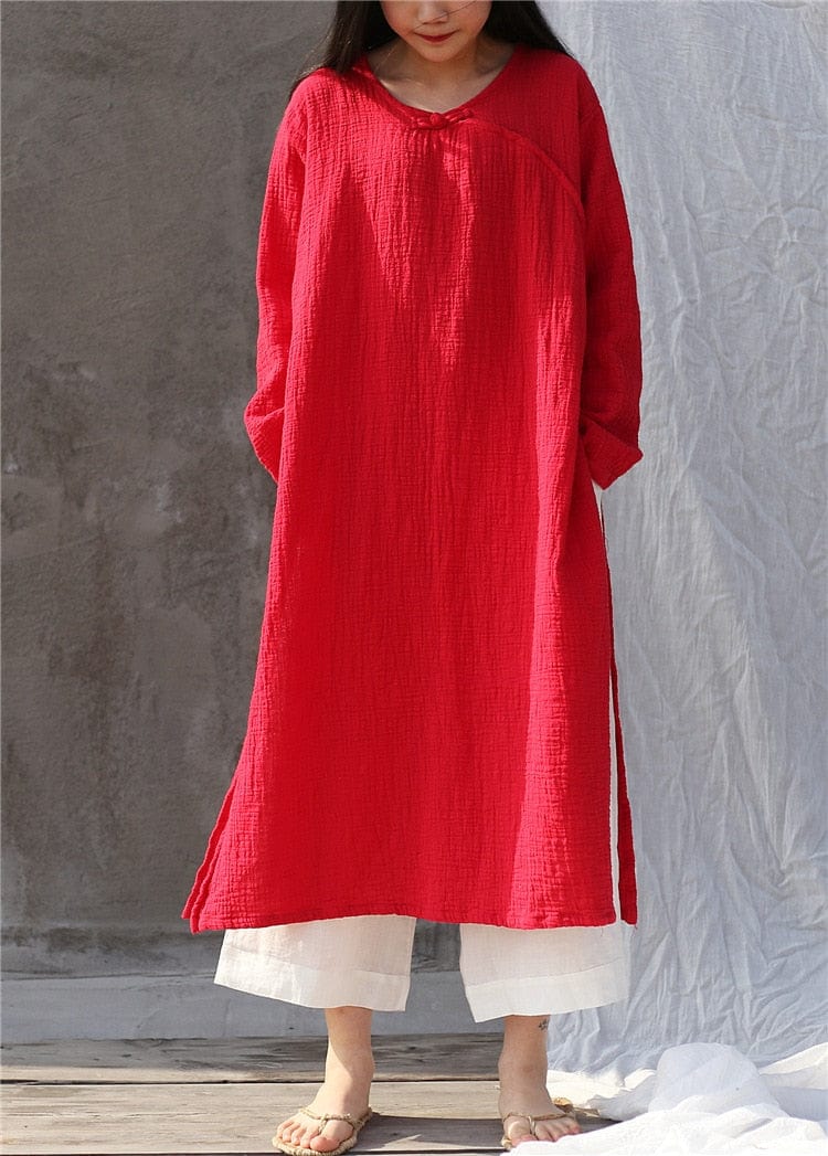 Oversized Cotton Linen Tunic Dress
