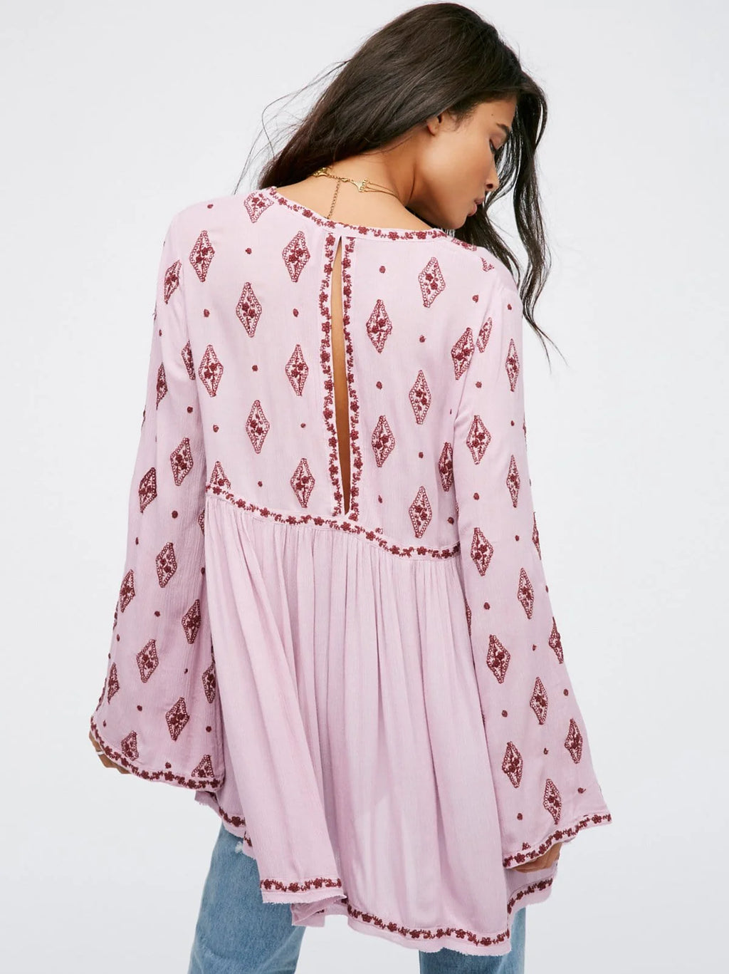Elegant Diamond Print Blouse for Women
